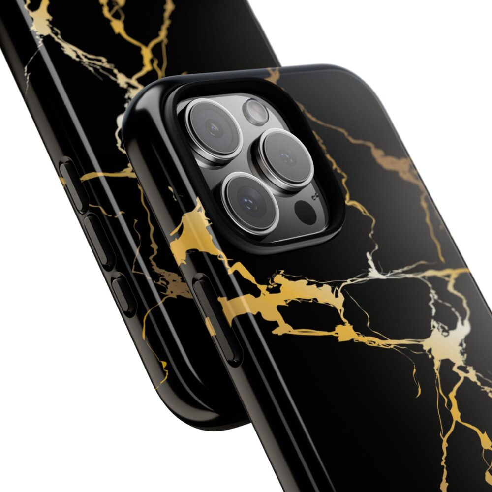 Black & Gold Marble Tough Phone Case