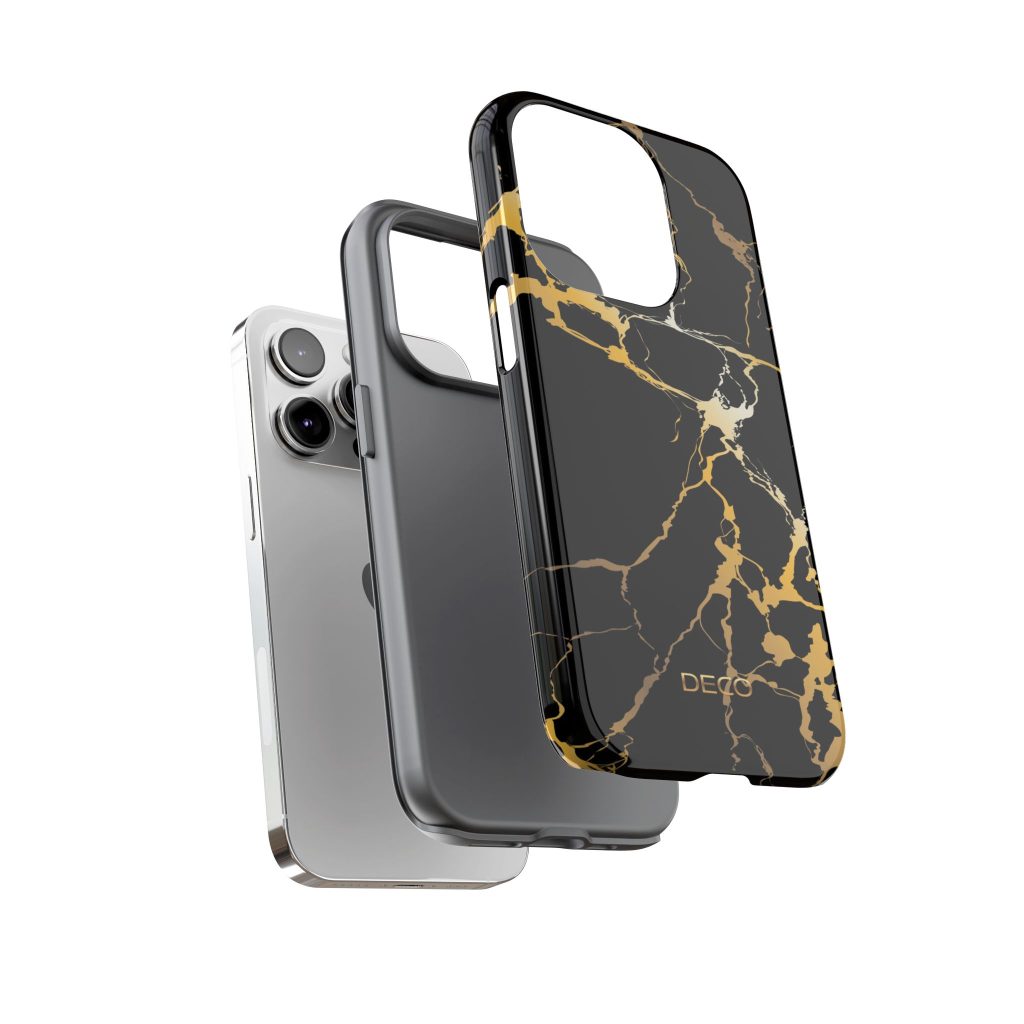 Black & Gold Marble Tough Phone Case