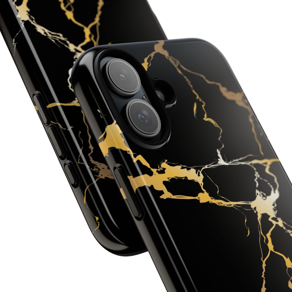Black & Gold Marble Tough Phone Case
