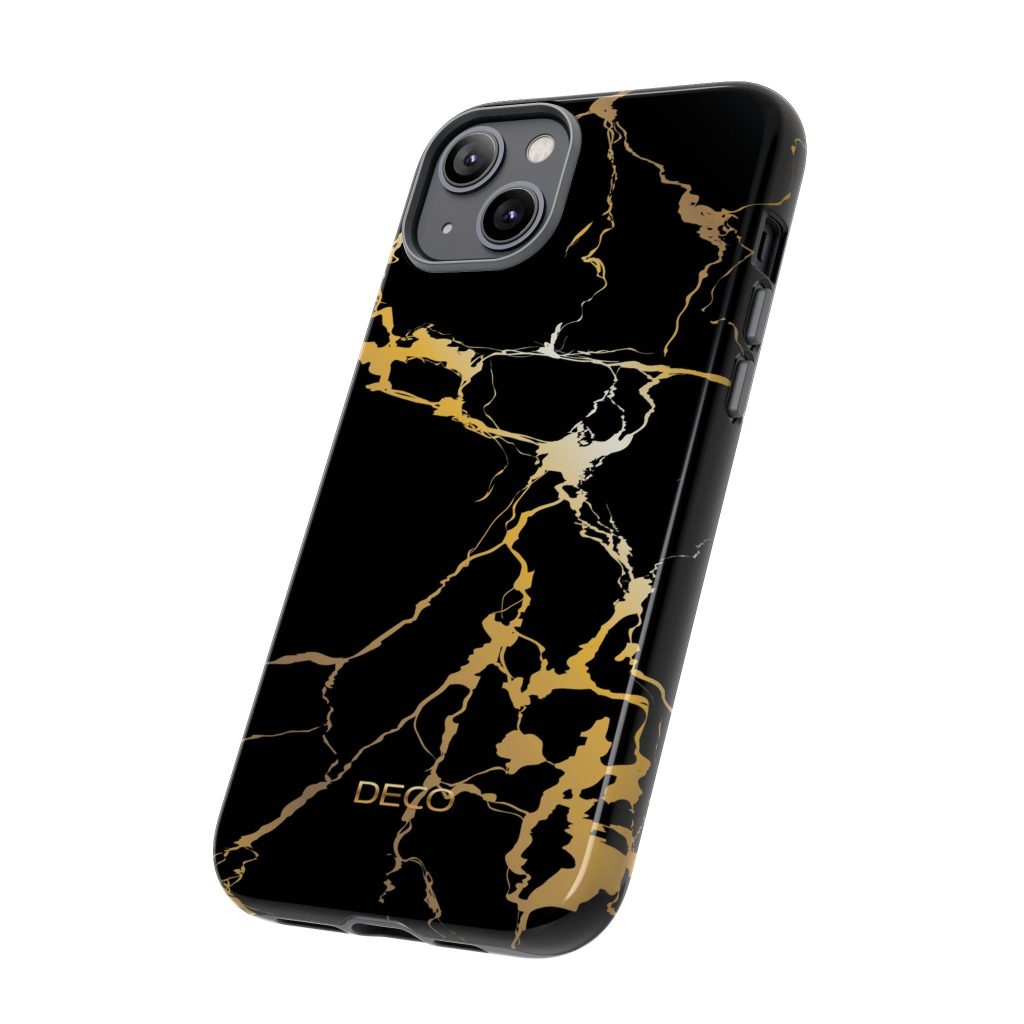 Black & Gold Marble Tough Phone Case