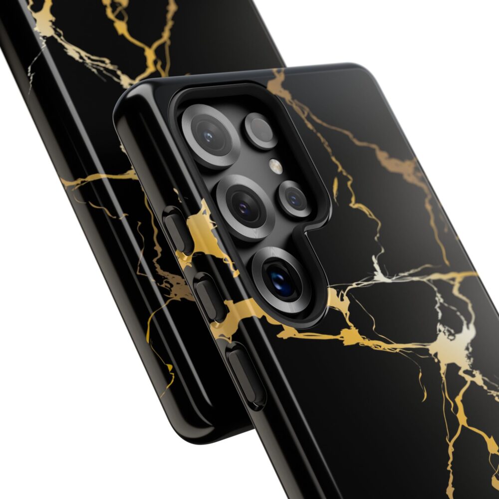 Black & Gold Marble Tough Phone Case