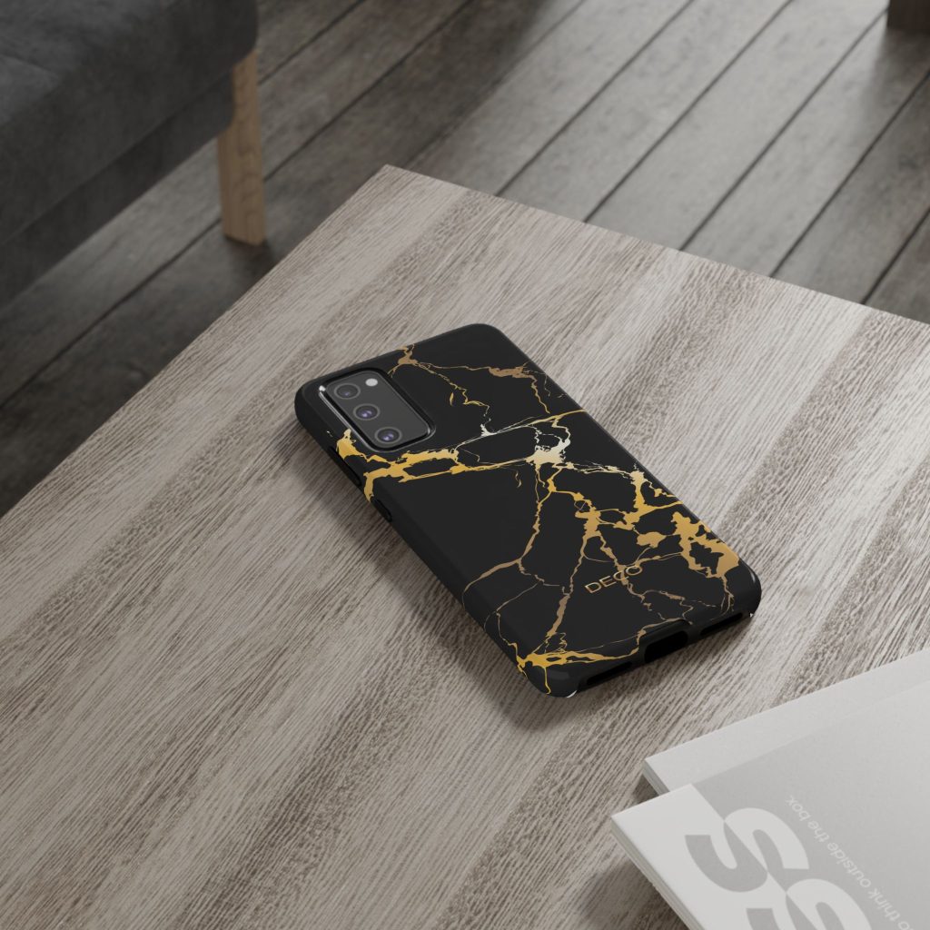 Black & Gold Marble Tough Phone Case