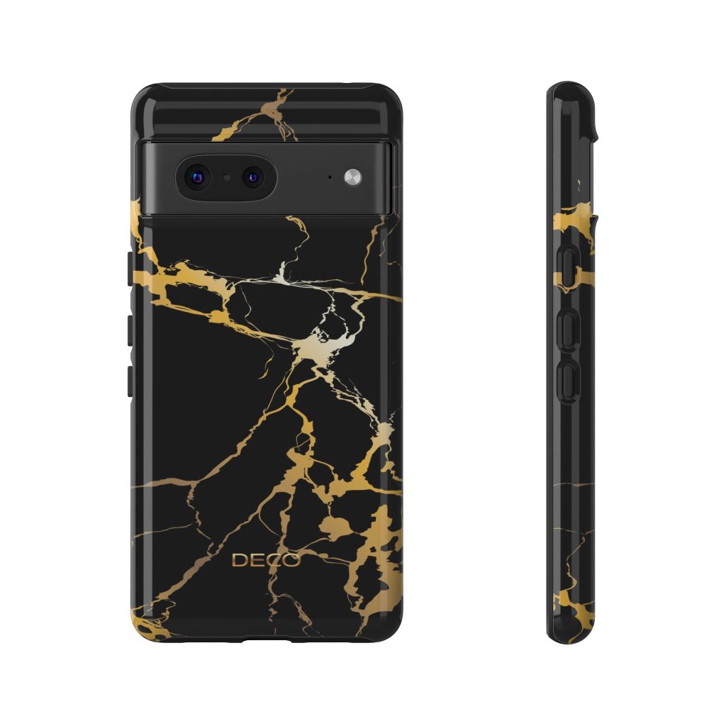 Black & Gold Marble Tough Phone Case