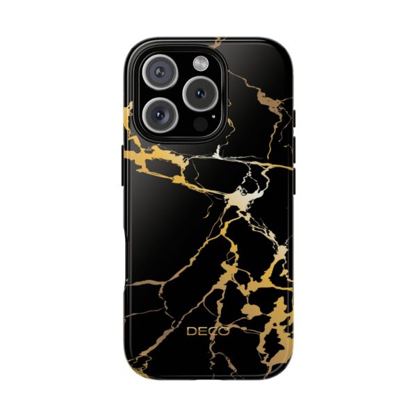 Black & Gold Marble Tough Phone Case