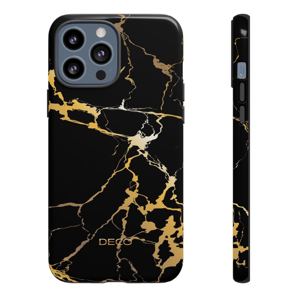 Black & Gold Marble Tough Phone Case