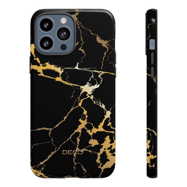 Black & Gold Marble Tough Phone Case