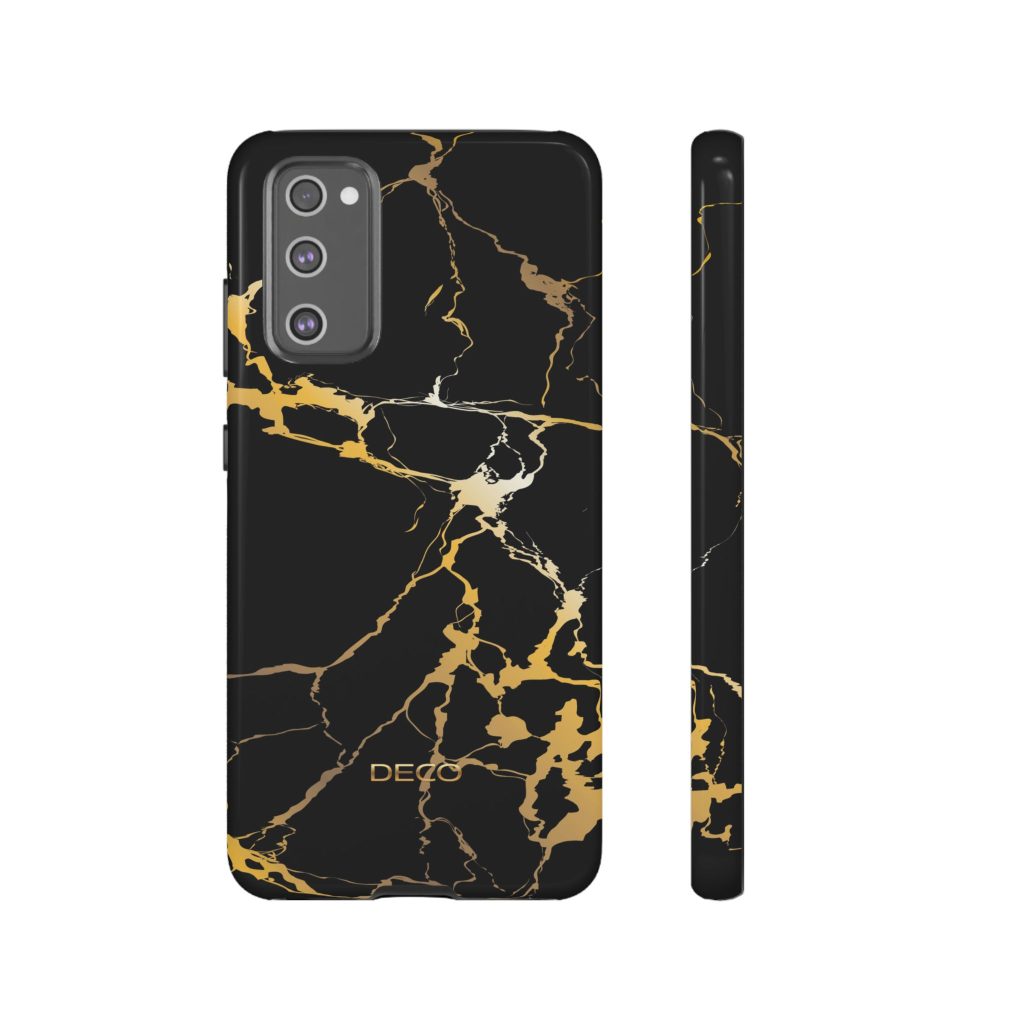 Black & Gold Marble Tough Phone Case