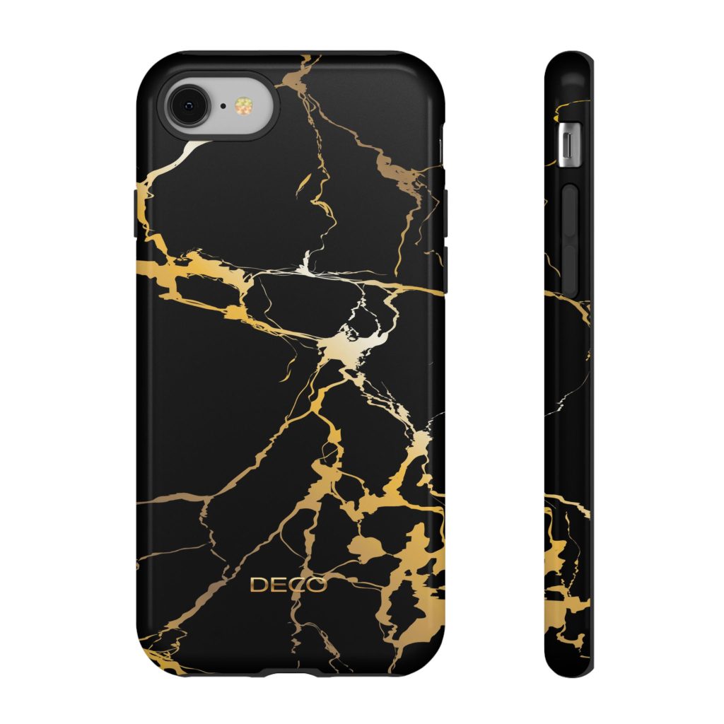 Black & Gold Marble Tough Phone Case — iPhone, Samsung Galaxy, & Google Pixel
