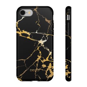 Black & Gold Marble Tough Phone Case — iPhone, Samsung Galaxy, & Google Pixel