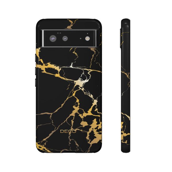 Black & Gold Marble Tough Phone Case