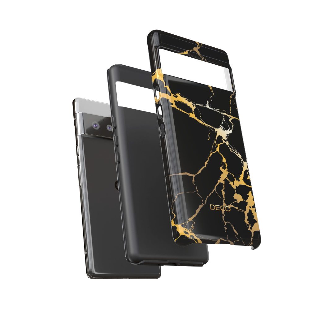 Black & Gold Marble Tough Phone Case