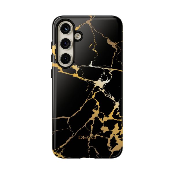 Black & Gold Marble Tough Phone Case