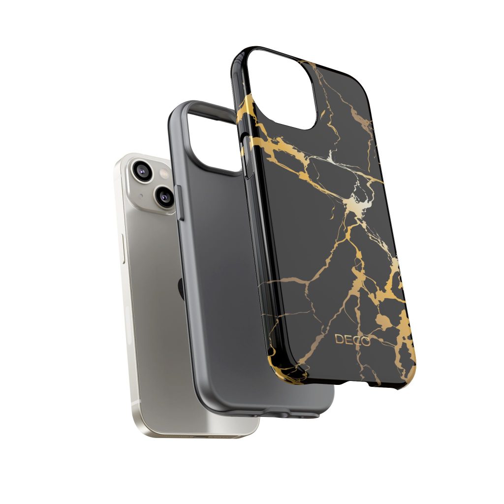 Black & Gold Marble Tough Phone Case