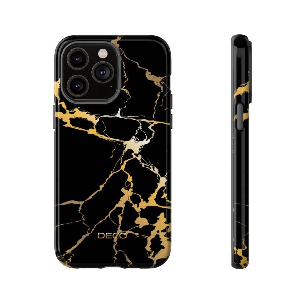Black & Gold Marble Tough Phone Case