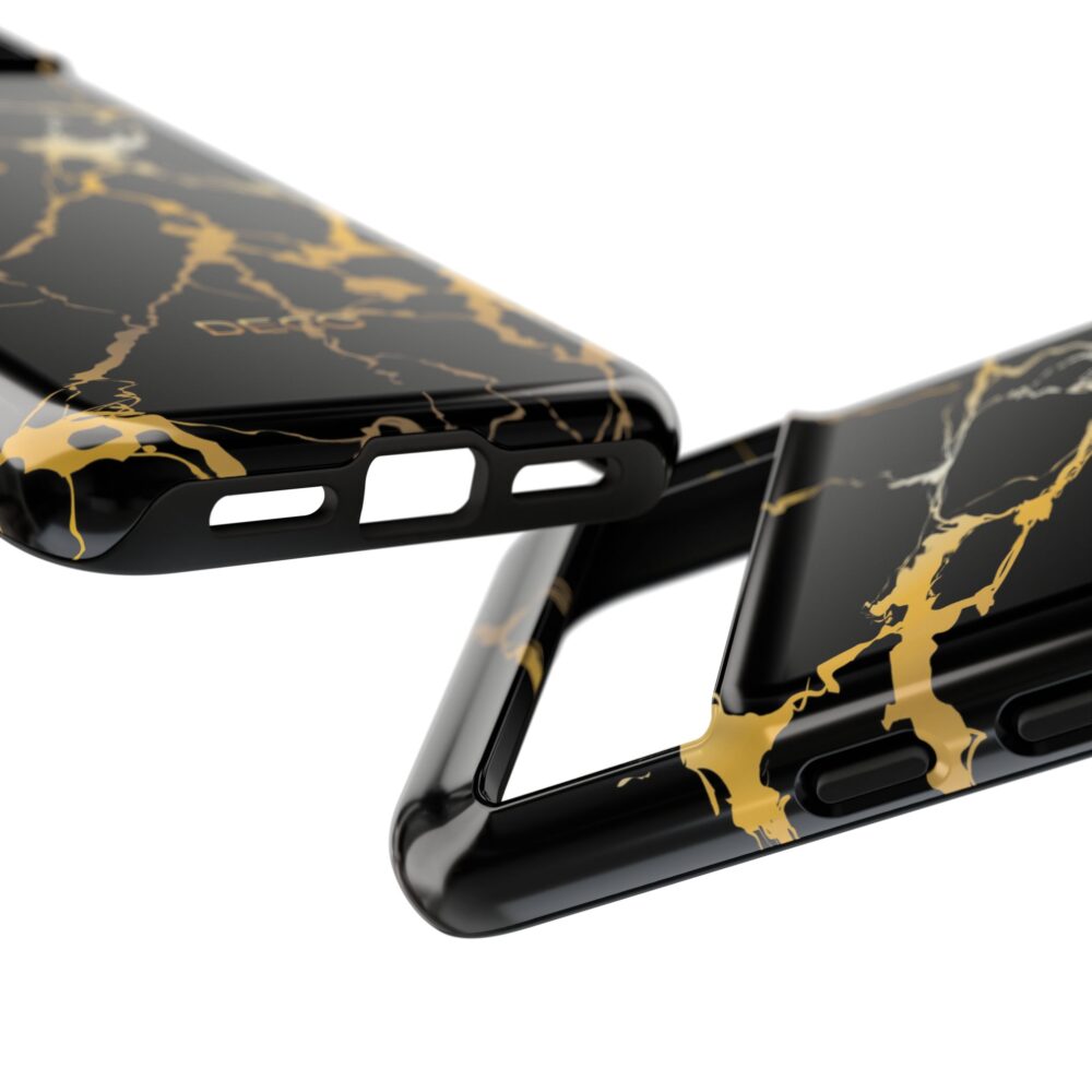 Black & Gold Marble Tough Phone Case