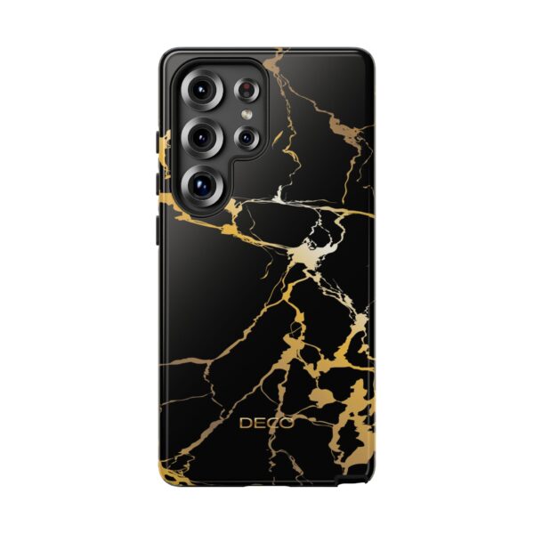 Black & Gold Marble Tough Phone Case