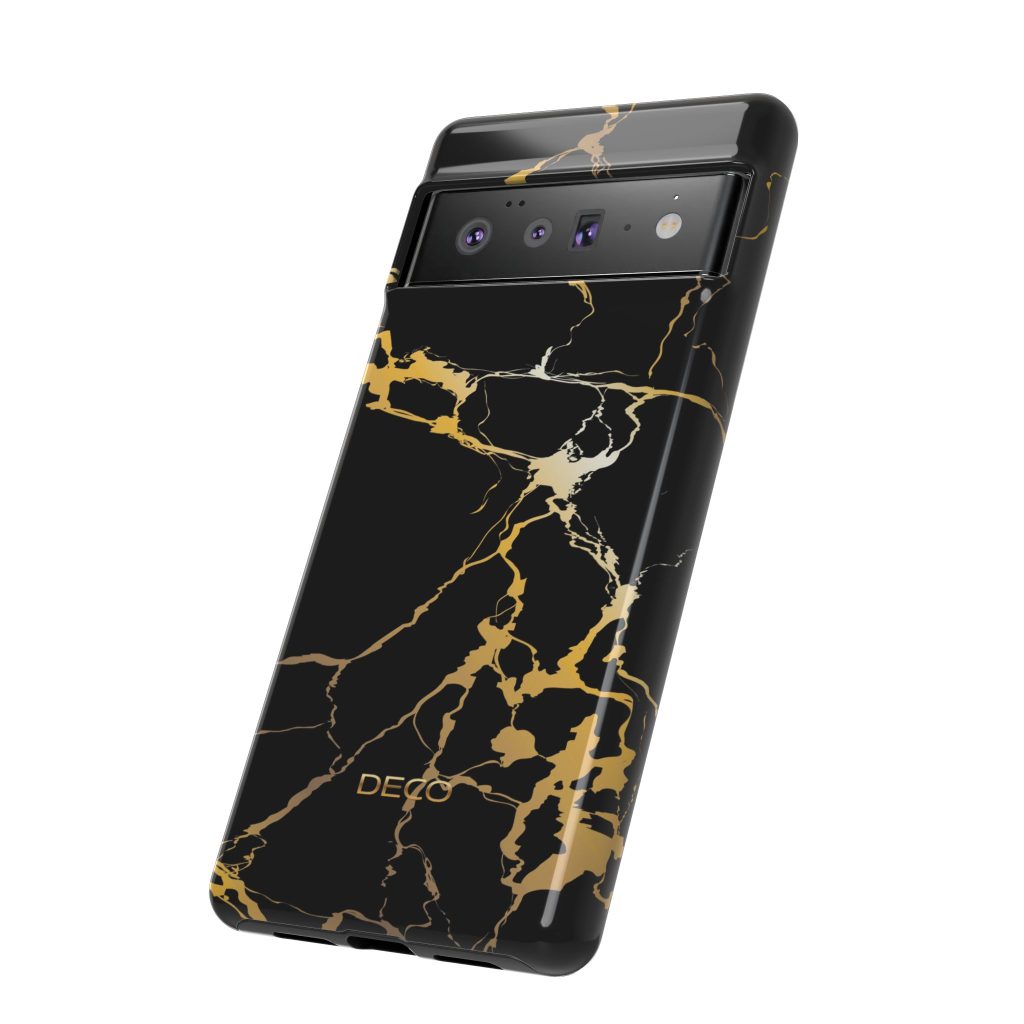 Black & Gold Marble Tough Phone Case
