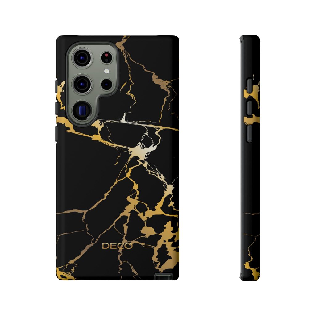 Black & Gold Marble Tough Phone Case