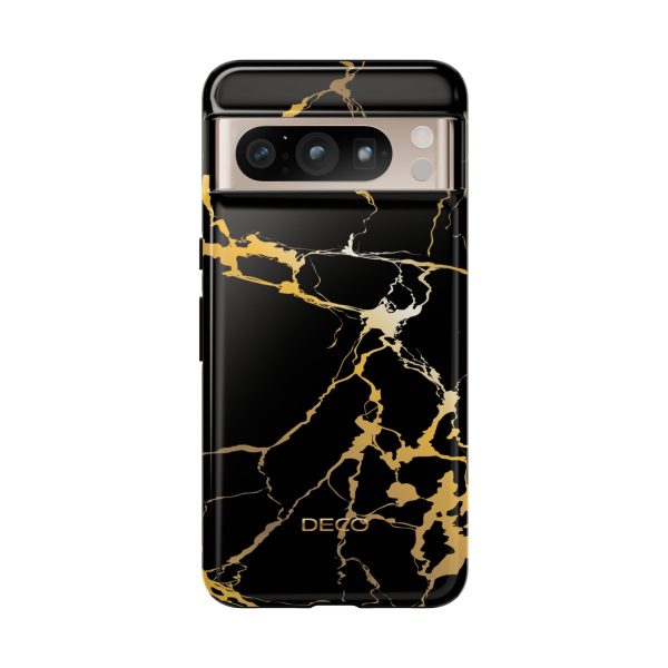 Black & Gold Marble Tough Phone Case