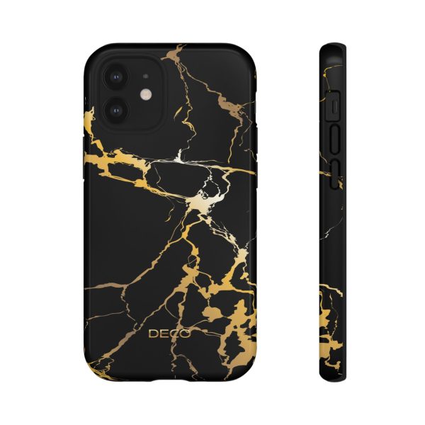 Black & Gold Marble Tough Phone Case