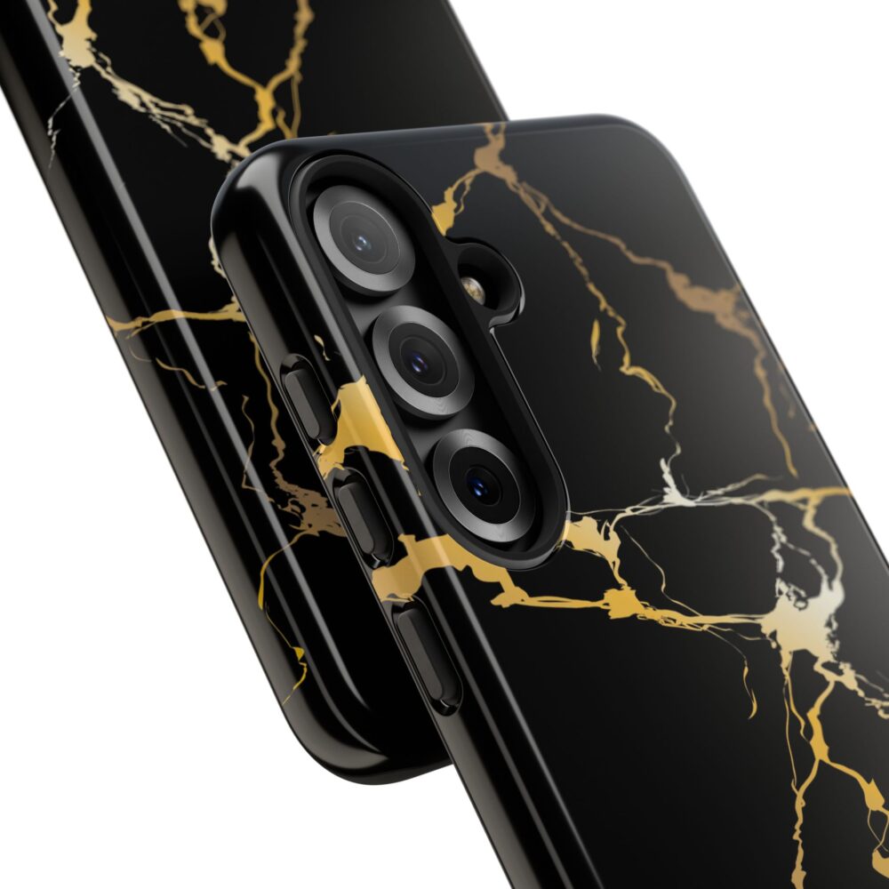 Black & Gold Marble Tough Phone Case