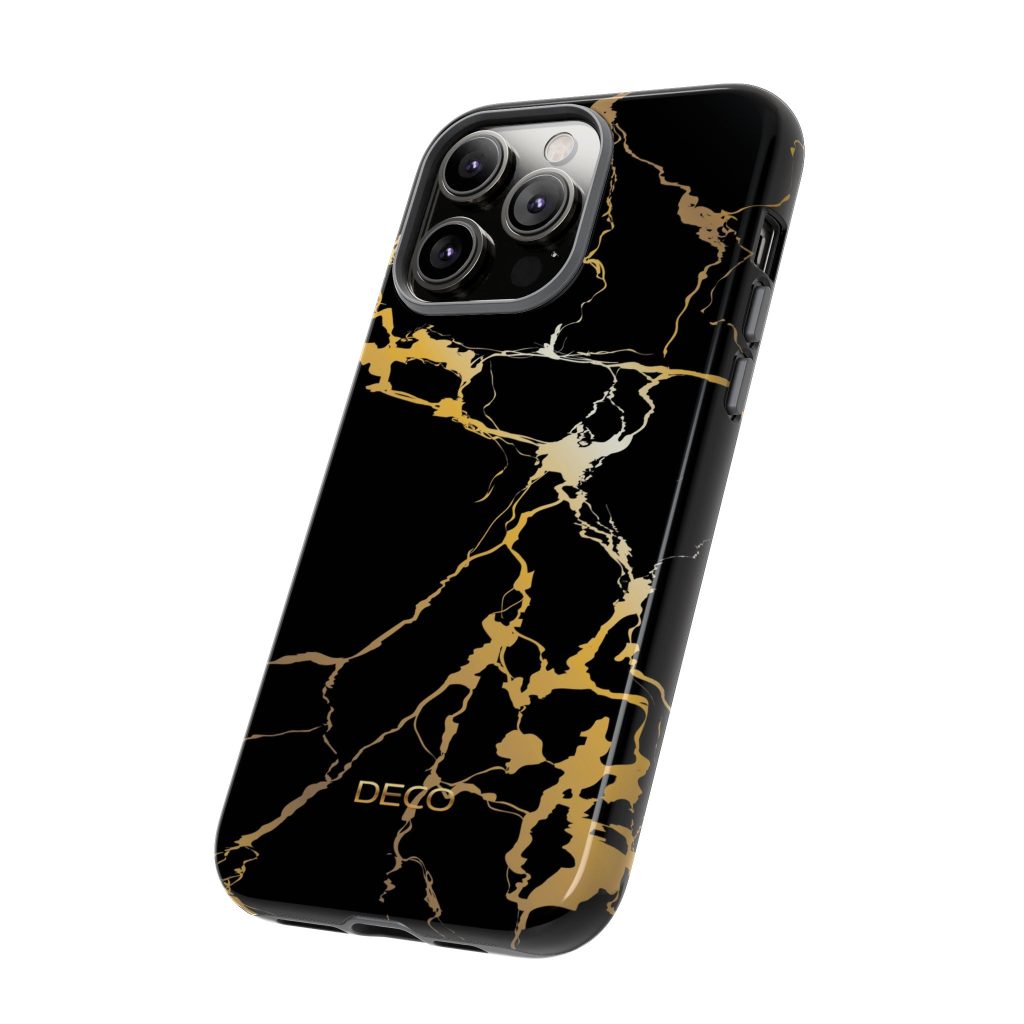Black & Gold Marble Tough Phone Case