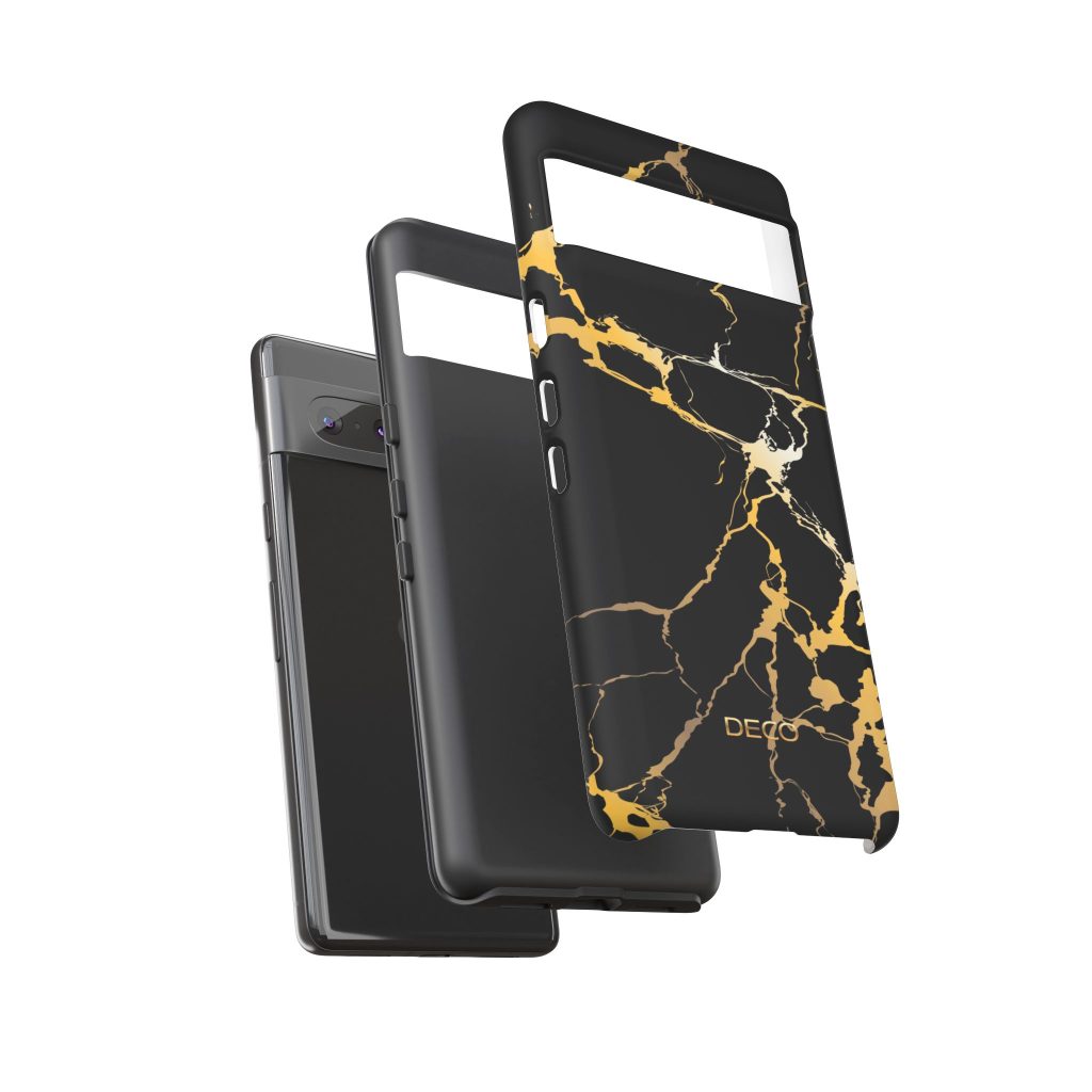 Black & Gold Marble Tough Phone Case