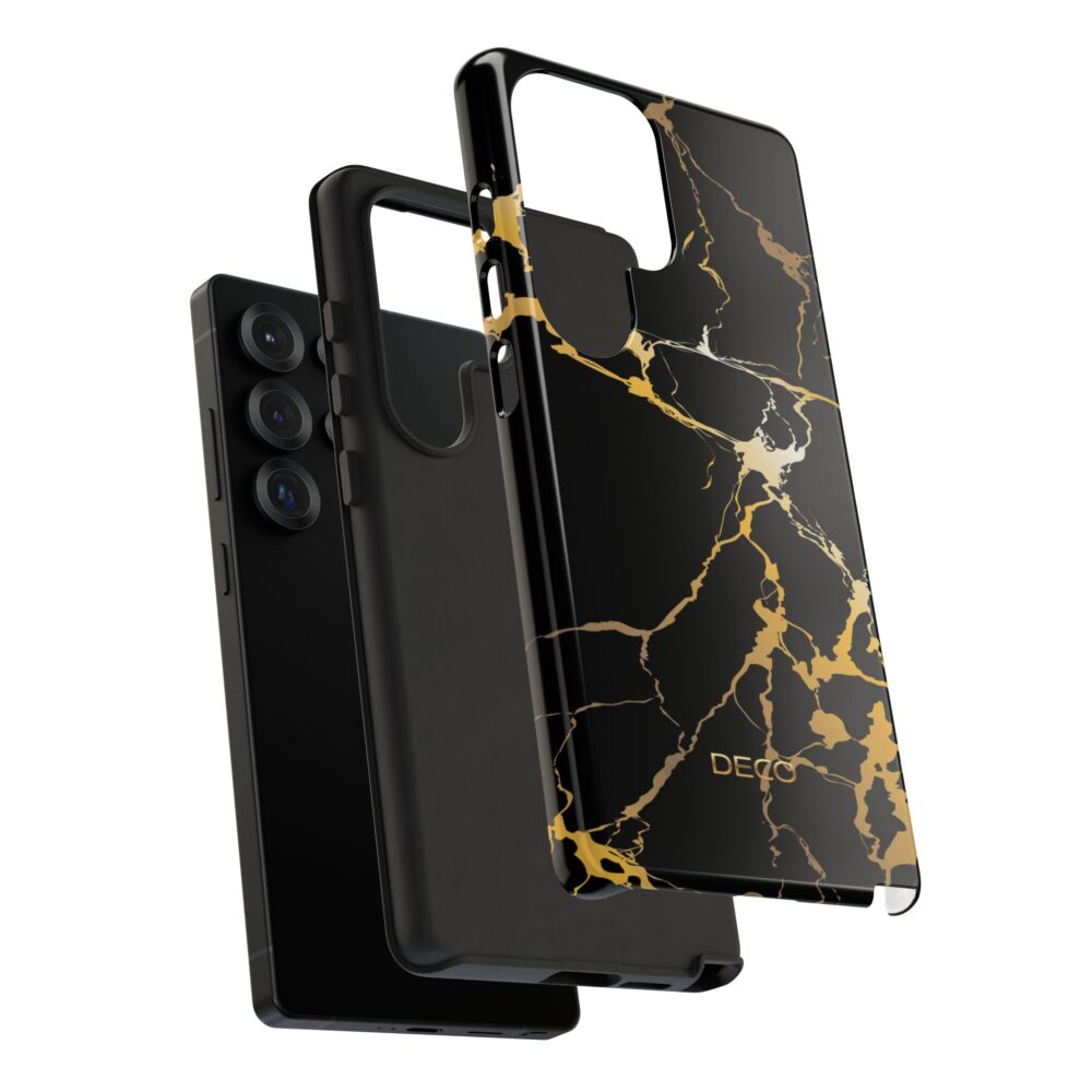 Black & Gold Marble Tough Phone Case