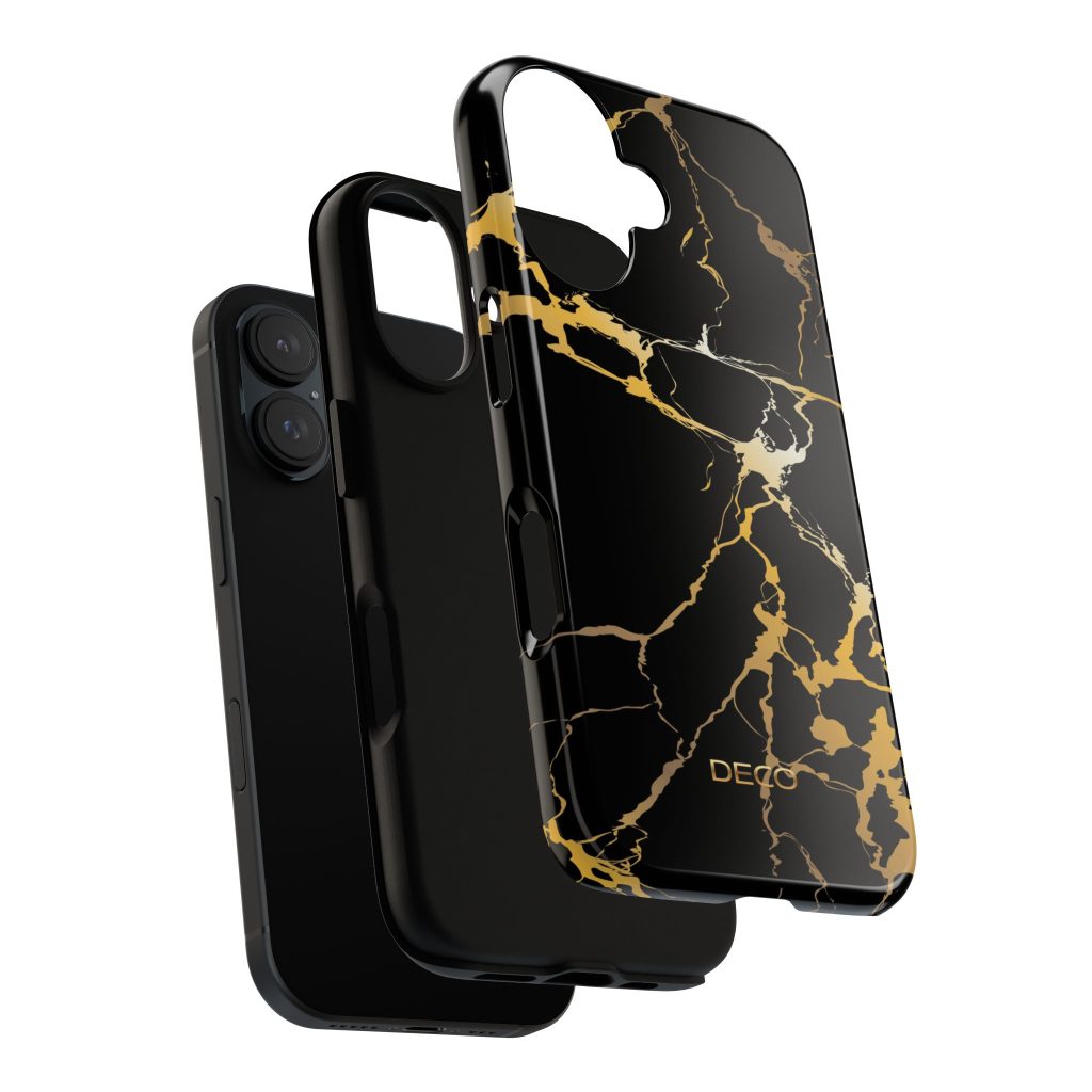 Black & Gold Marble Tough Phone Case