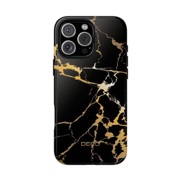 Black & Gold Marble Tough Phone Case