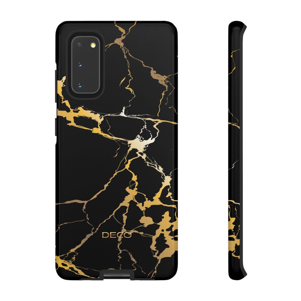 Black & Gold Marble Tough Phone Case