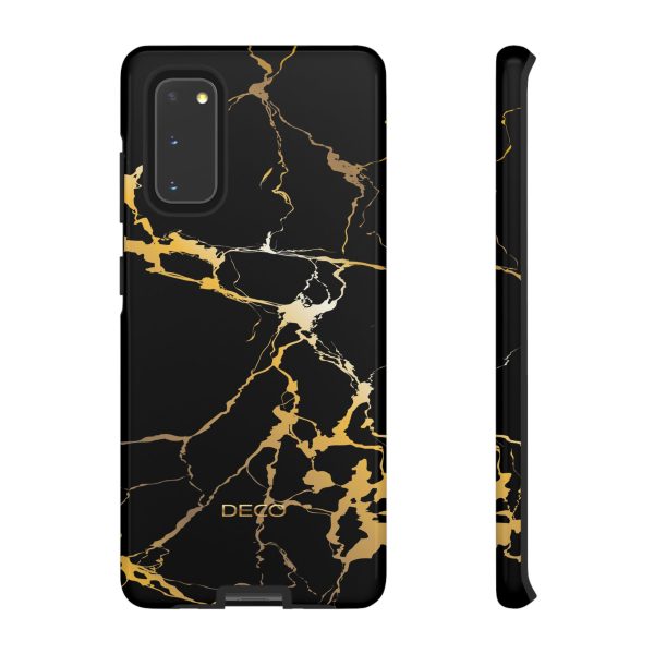 Black & Gold Marble Tough Phone Case