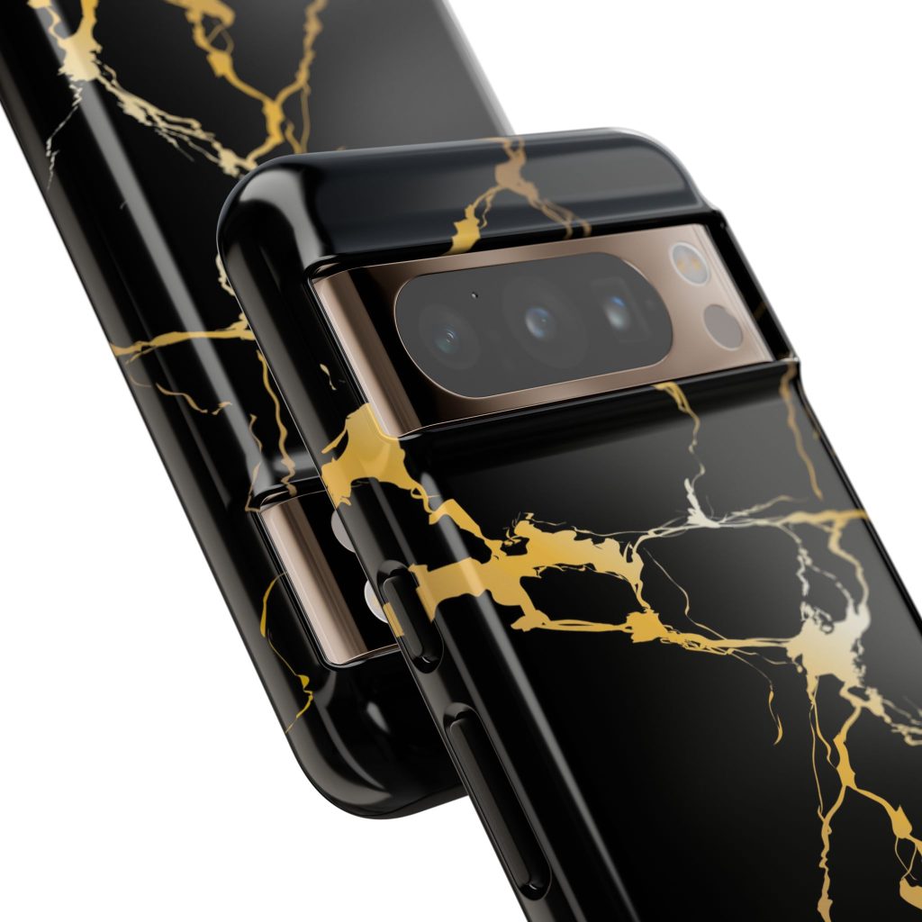 Black & Gold Marble Tough Phone Case
