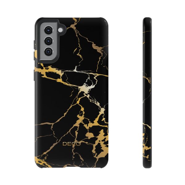 Black & Gold Marble Tough Phone Case