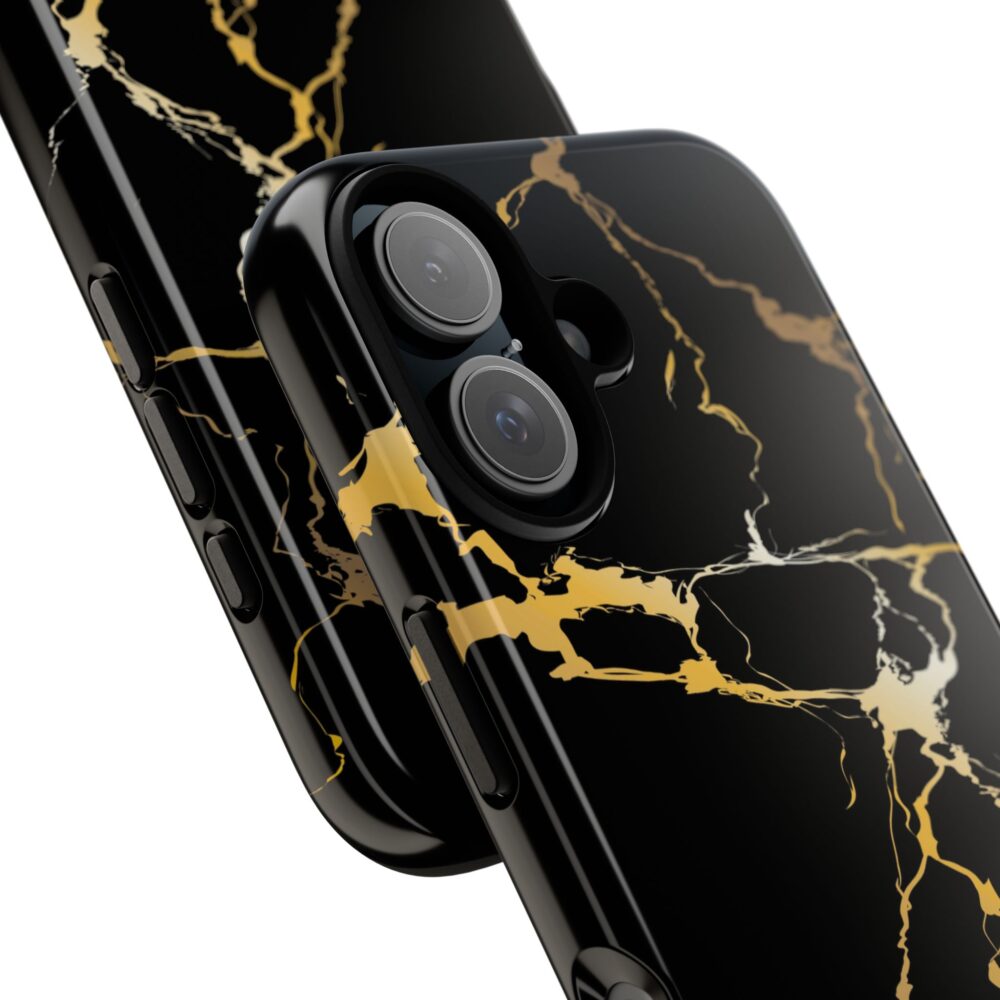 Black & Gold Marble Tough Phone Case