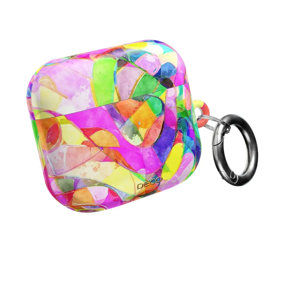 Abstract Neon Watercolor AirPod Case