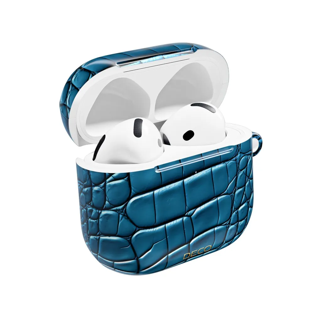 Aqua Alligator Skin AirPod Case