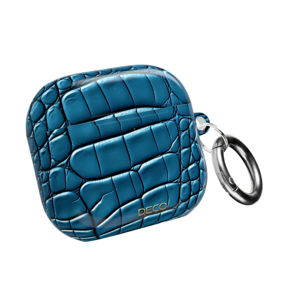 Aqua Alligator Skin AirPod Case