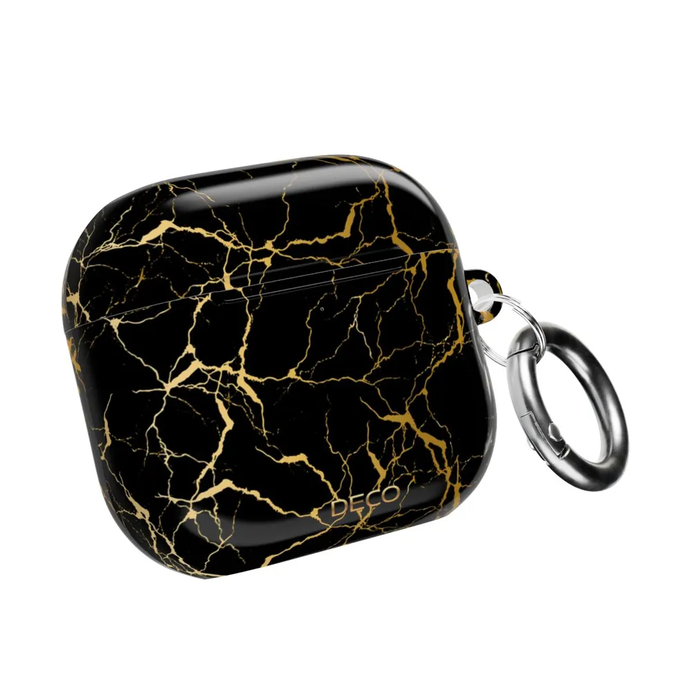 Black Gold Electric Marble AirPod Case