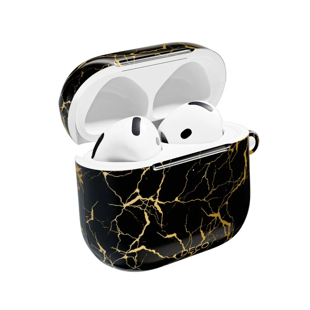 Black Gold Electric Marble AirPod Case