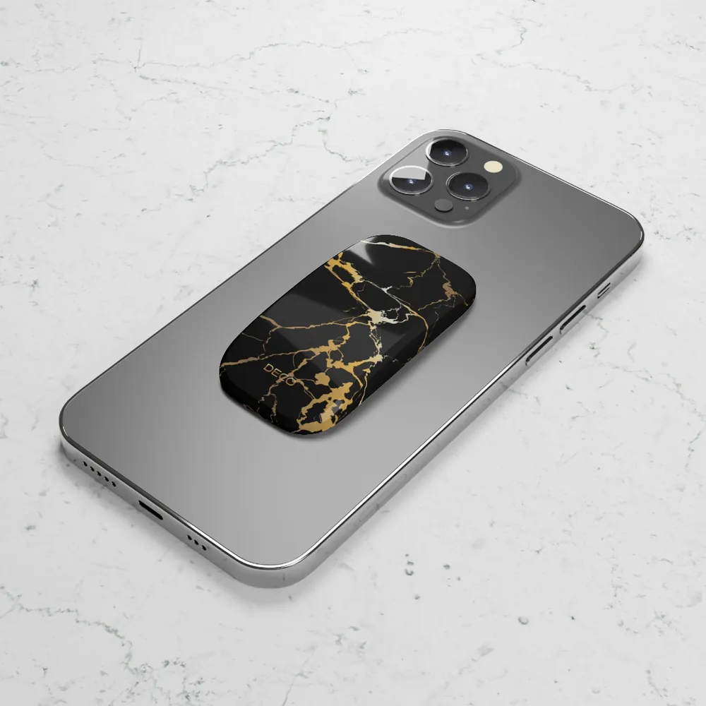 Black & Gold Marble Phone Grip & Stand