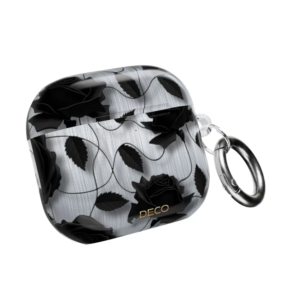 Black Rose Floral AirPod Case