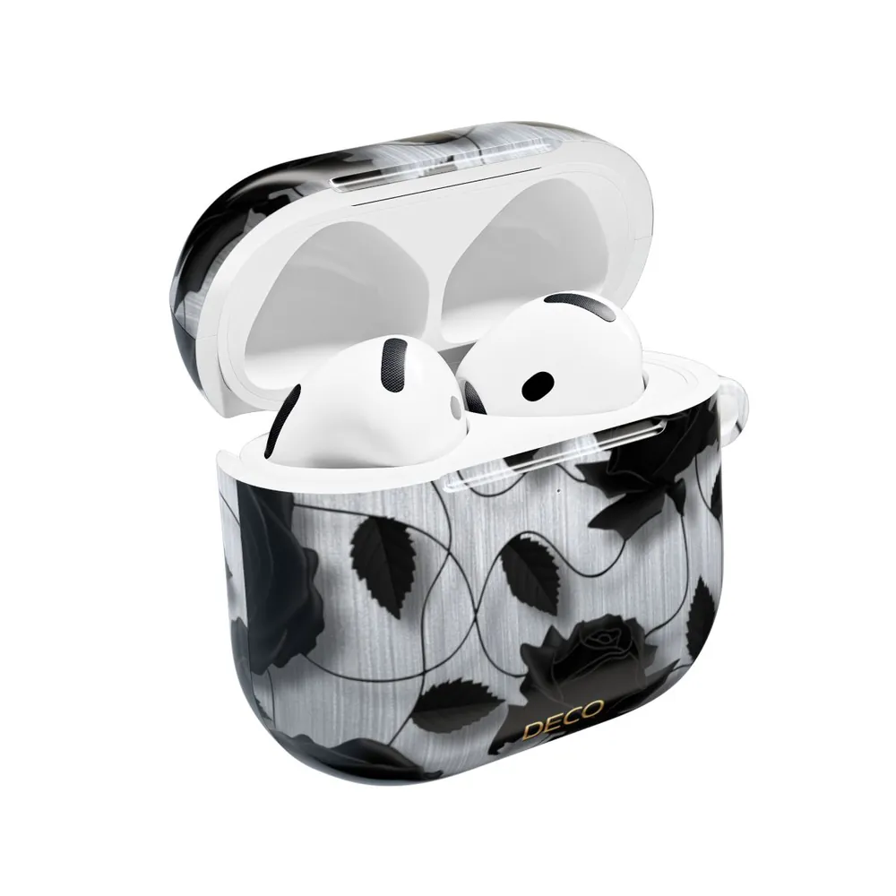 Black Rose Floral AirPod Case