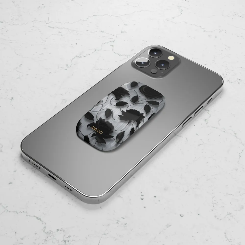 Black Rose Floral Phone Grip & Stand