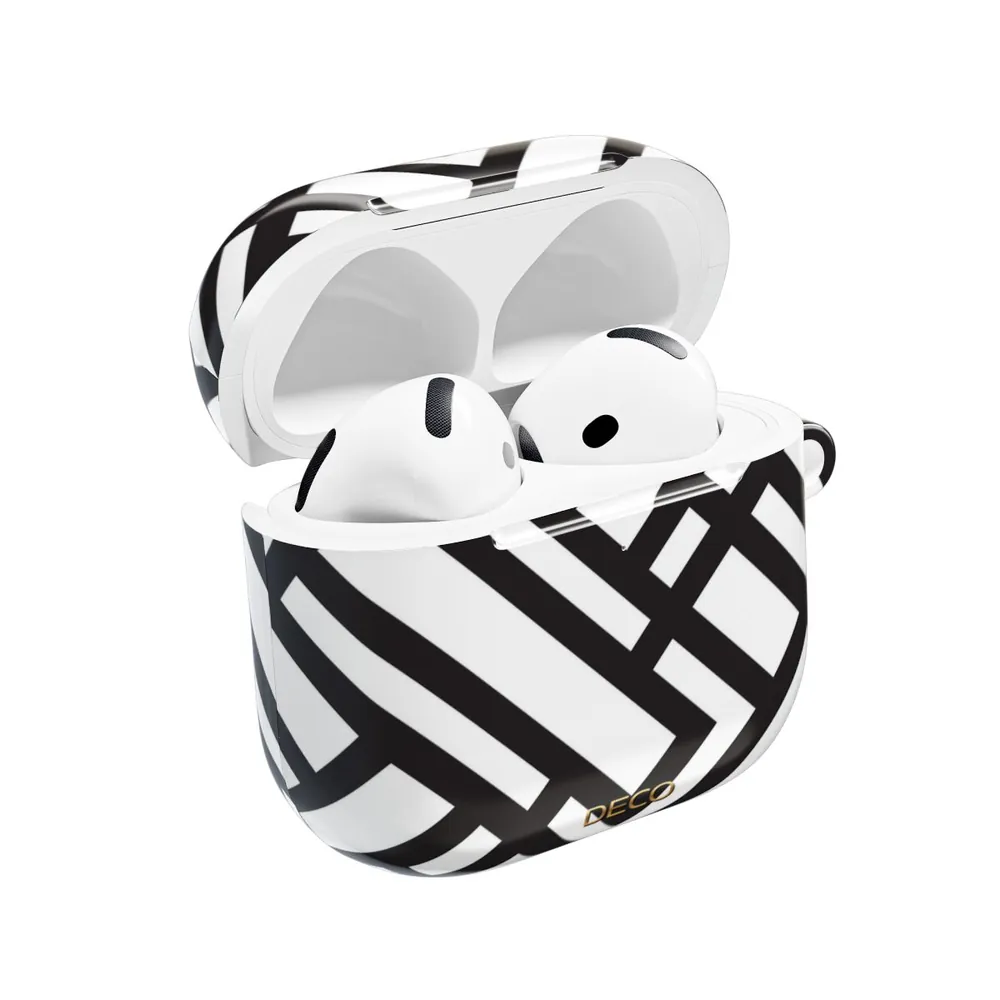 Black & White Maze Geometric AirPod Case