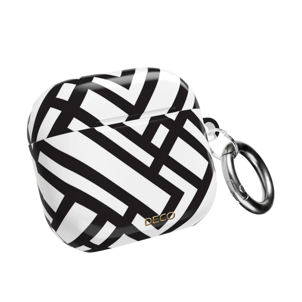 Black & White Maze Geometric AirPod Case