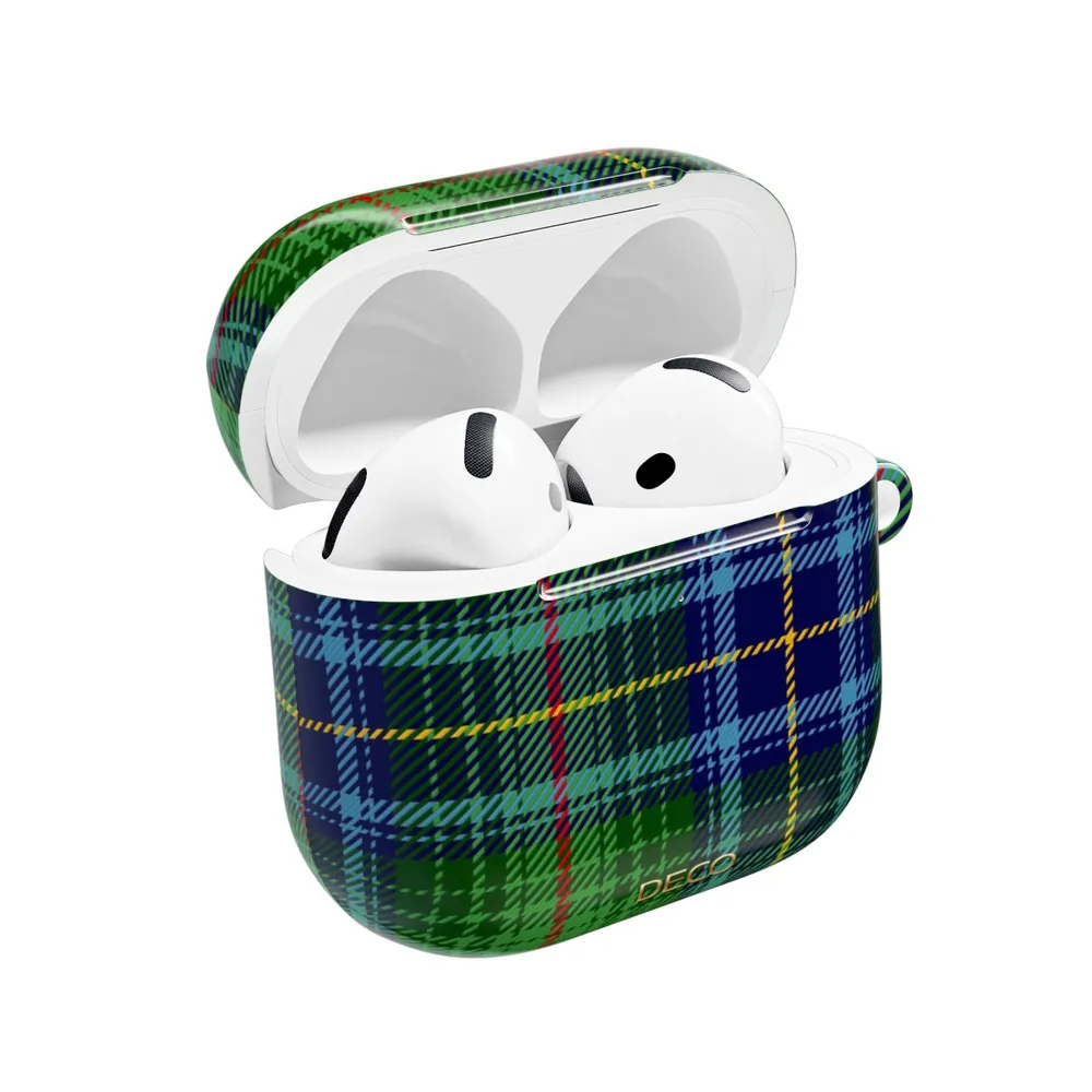 Blue Green Tartan Plaid AirPod Case