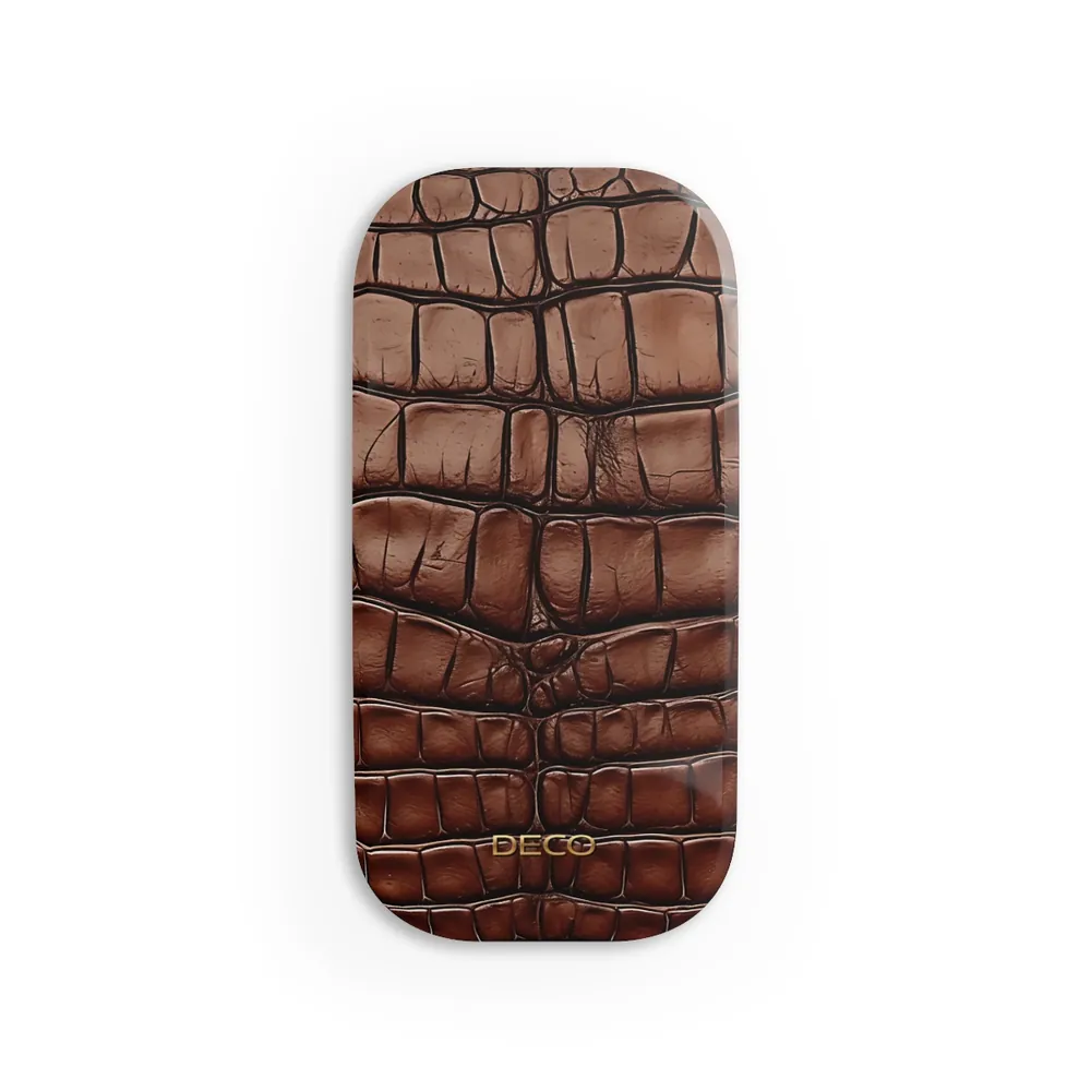 Brown Alligator Skin Phone Grip & Stand