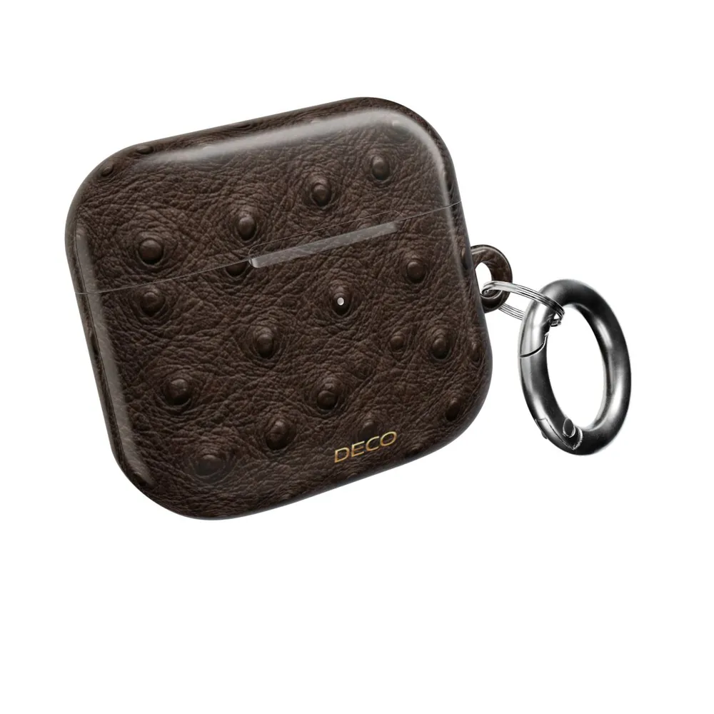 Brown Ostrich Skin AirPod Case