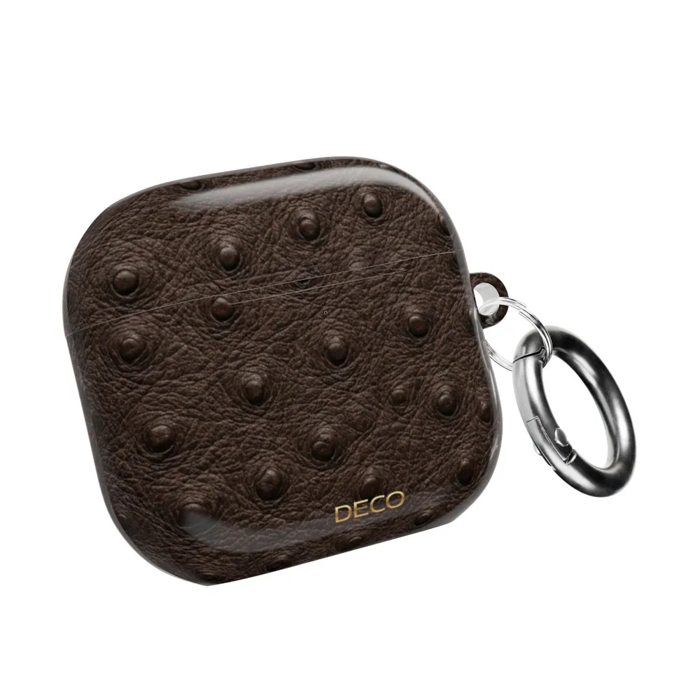 Brown Ostrich Skin AirPod Case